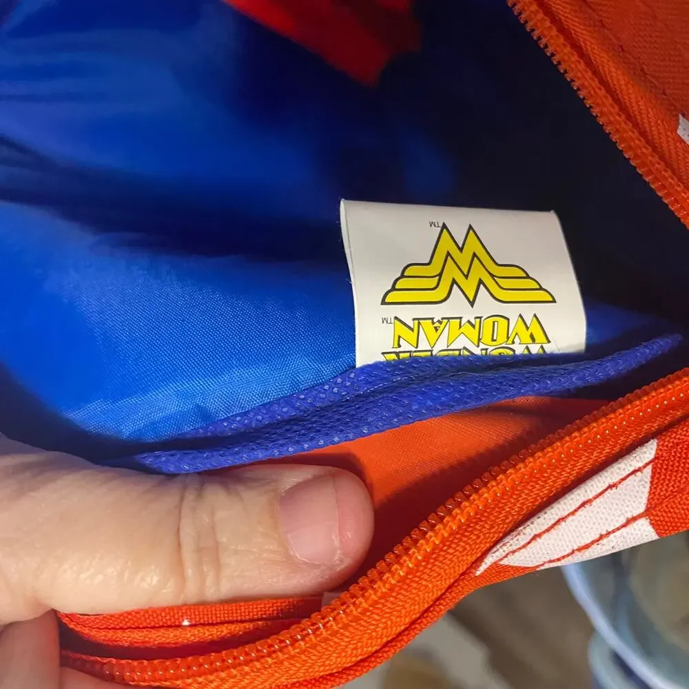 DC Wonder Woman Backpack Red White Blue Stars Gold Logo BTS school book bag